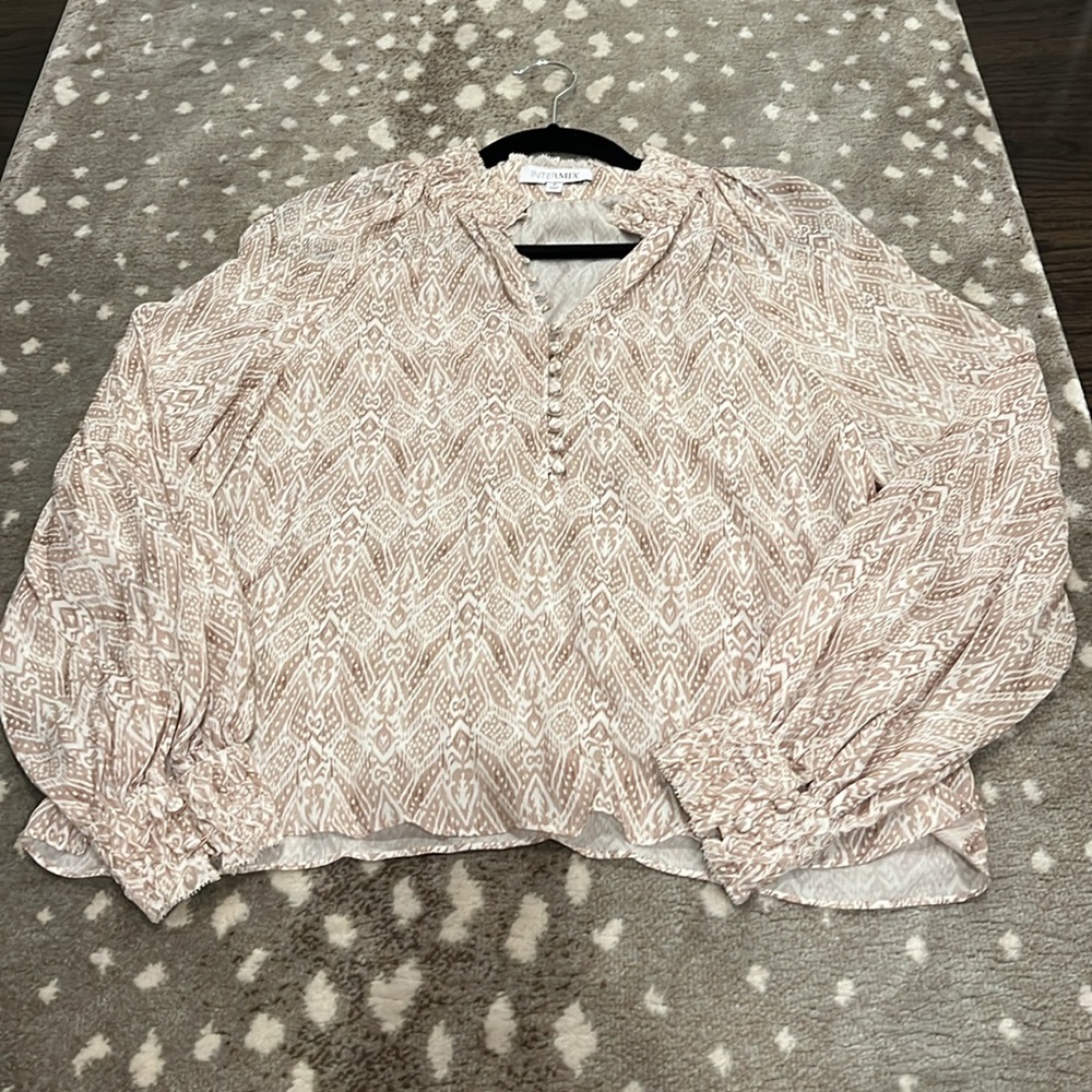 Perry Printed Modal Blouse in Multi by Intermix size 8 - Picture 2 of 2
